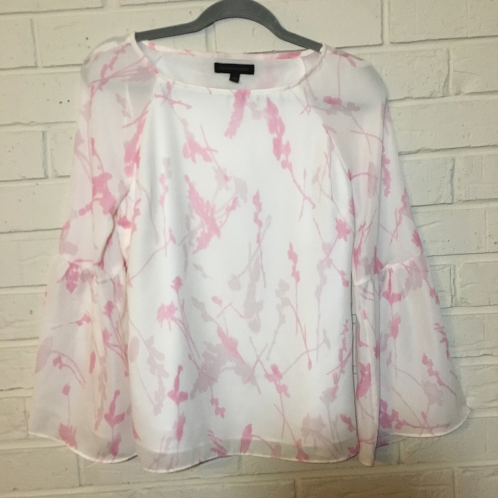Banana Republic blouse bell sleeves- pink white